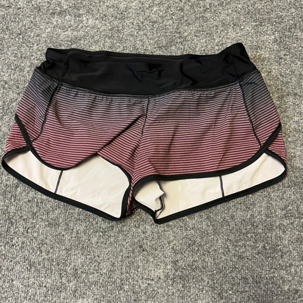 Lululemon Shorts Womens Size 6 Pink Grey Ombre Speed Up Low Rise Running Sport